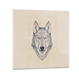 Glass picture - Alpha with a Piercing Eyes - 30x30 cm