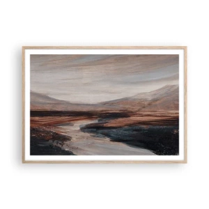 Poster in light oak frame - Quiet Valley - 100x70 cm