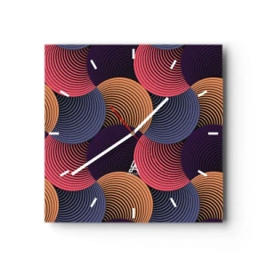 Wall clock - Clock on glass - In a Circular Rhythm - 40x40 cm