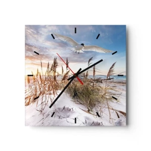 Wall clock - Clock on glass - Wind from the Sea - 30x30 cm
