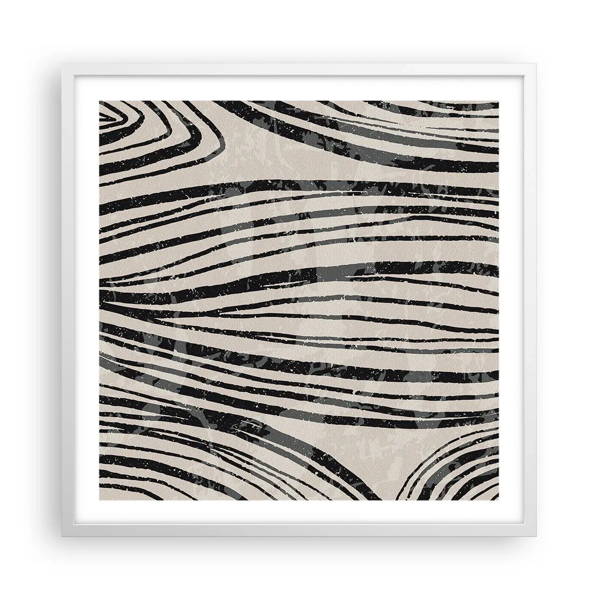 Poster in white frmae - Spillover of Lines - 60x60 cm