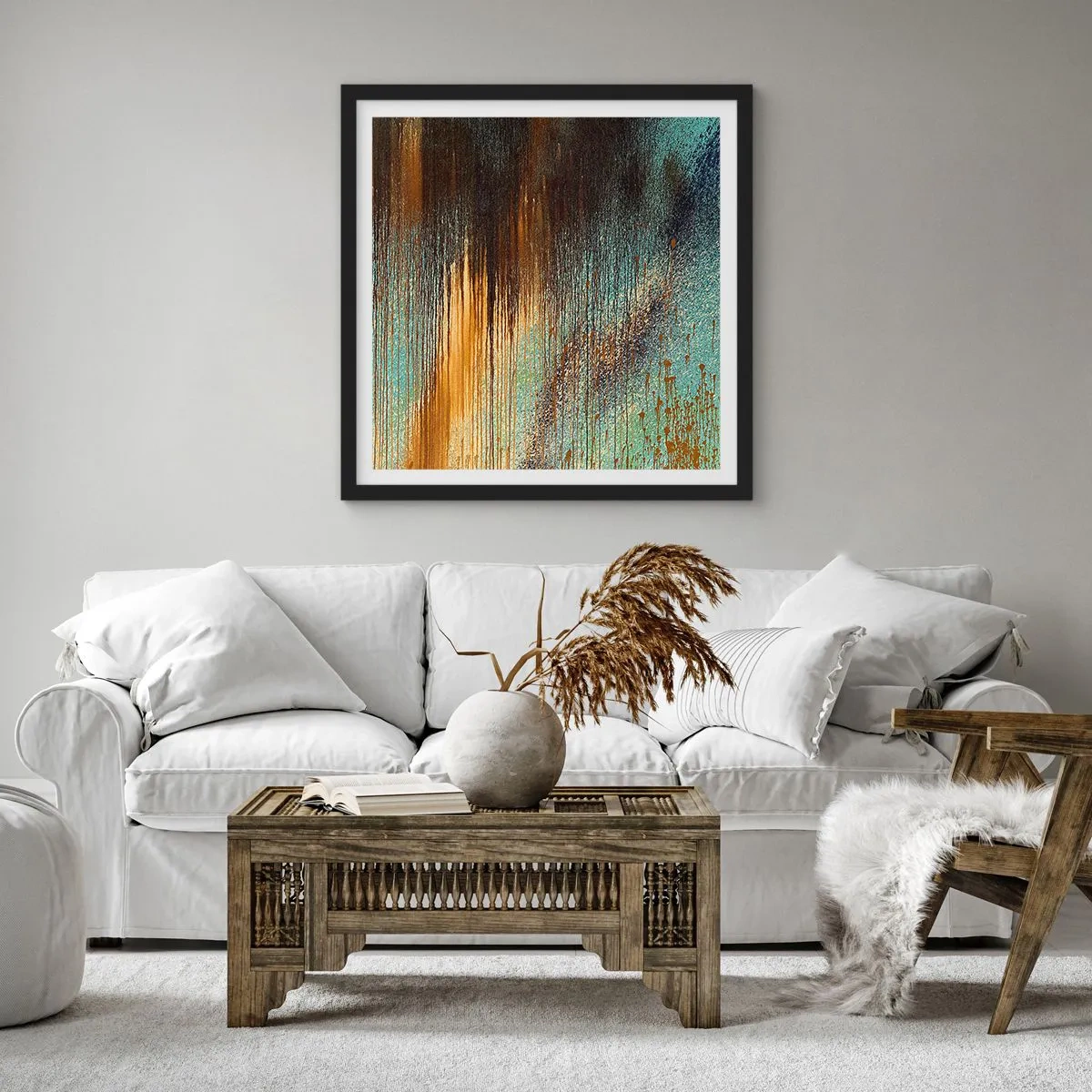 Poster in black frame - Non-accidental Colourful Composition - 60x60 cm