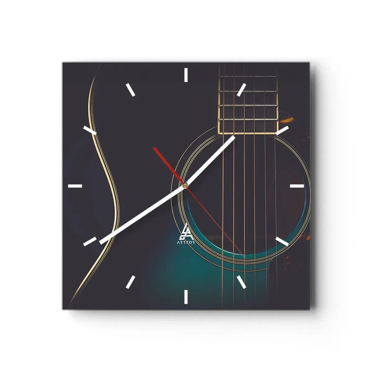 Wall clock - Clock on glass - A Moment Before It Sounds - 40x40 cm