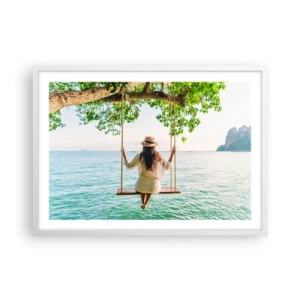 Poster in white frmae - Life Is Beautiful - 70x50 cm