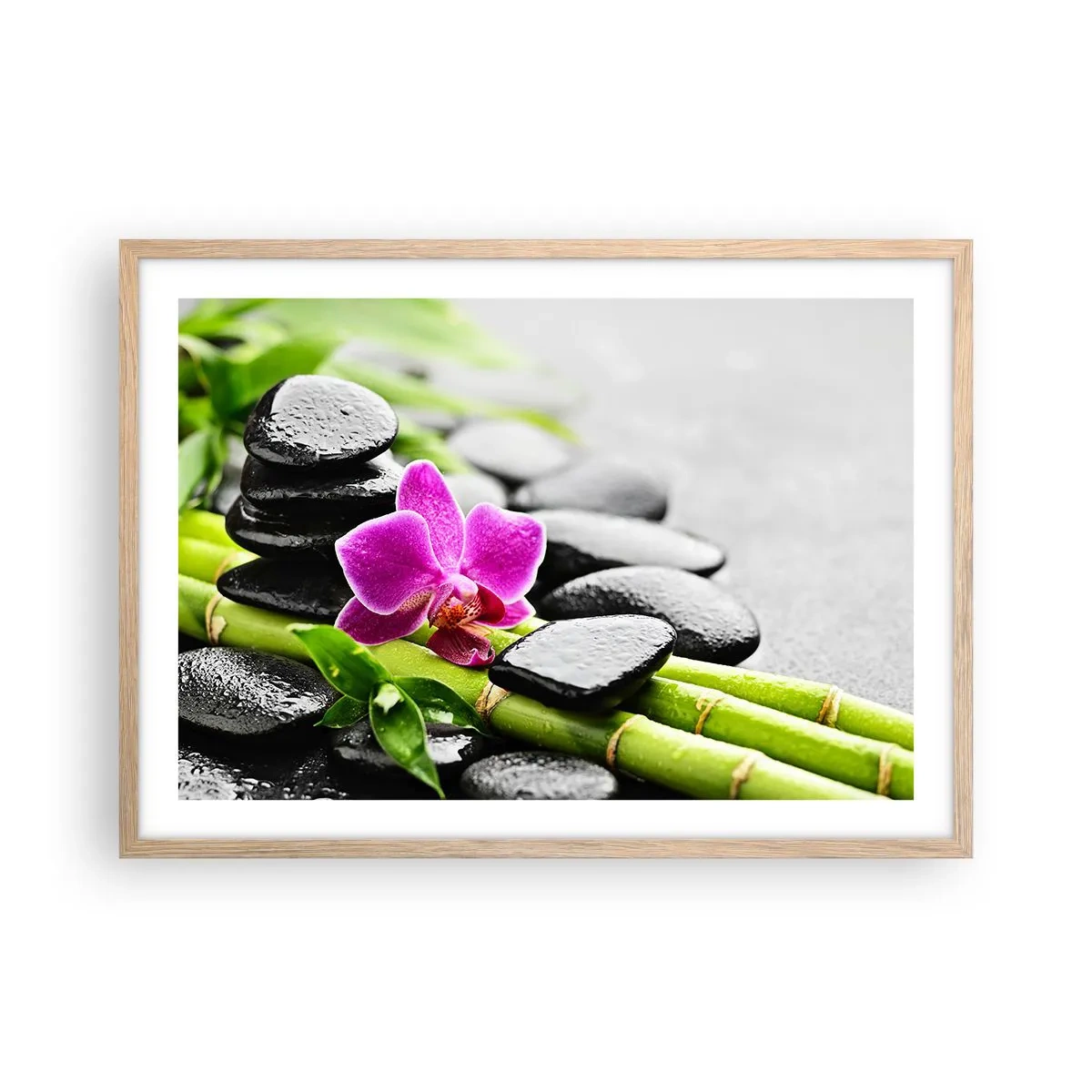 Poster in light oak frame - In a Peaceful Balance - 70x50 cm
