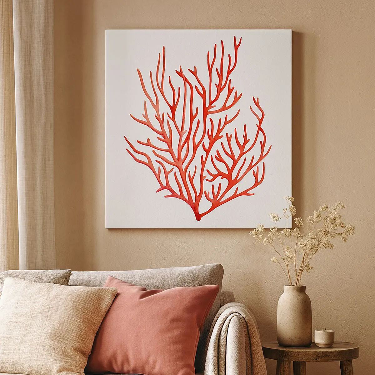 Canvas picture - Coral Filigree - 30x30 cm