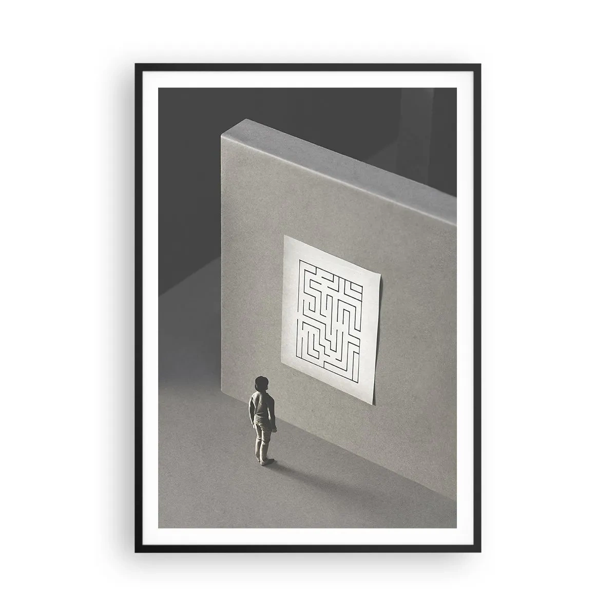 Poster in black frame - But Where Am I? - 70x100 cm