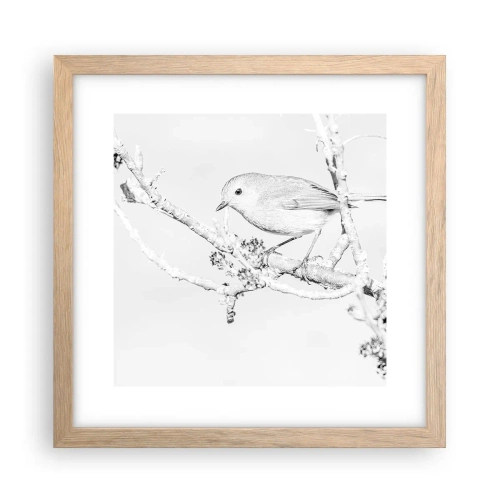 Poster in light oak frame - Winter Morning - 30x30 cm