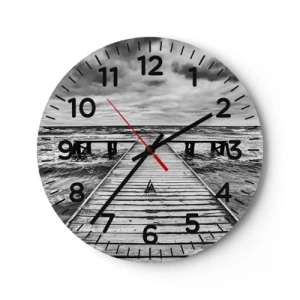 Wall clock - Clock on glass - Waiting for the Wind to Blow away - 30x30 cm