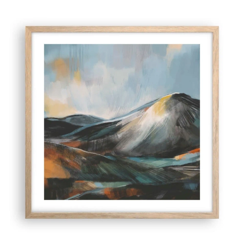 Poster in light oak frame - Raw and Beautiful - 50x50 cm