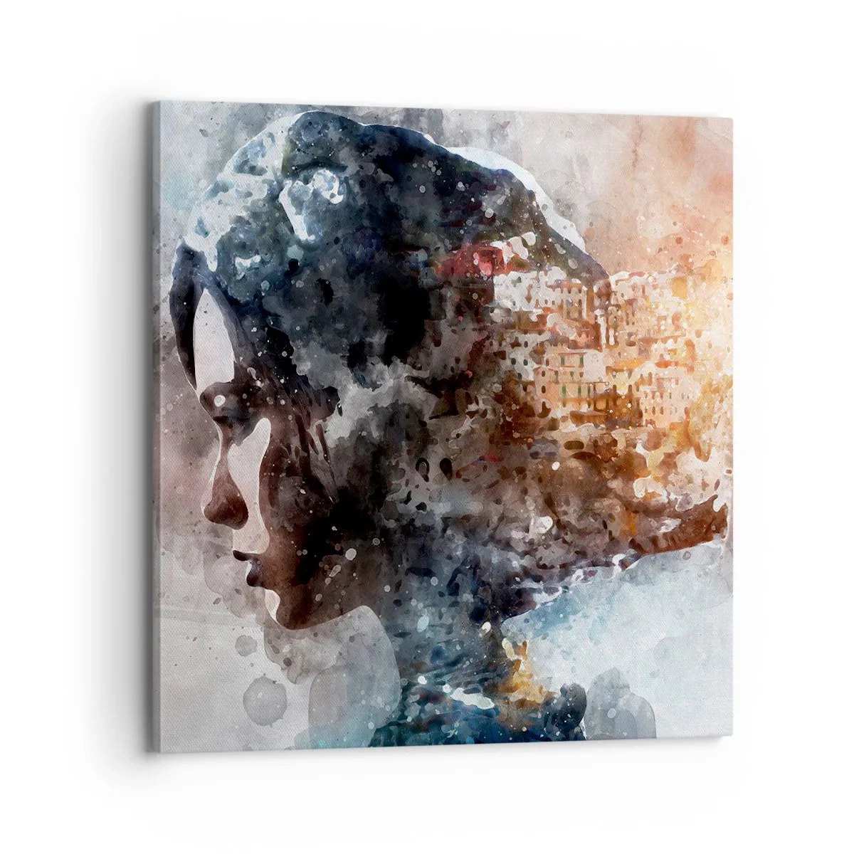 Canvas picture - Tale about a Girl with a City in the Background - 70x70 cm