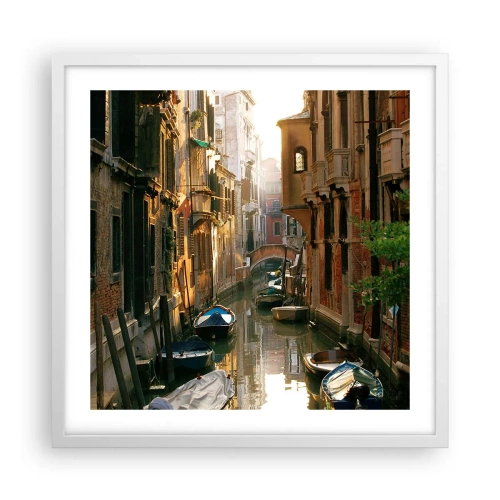 Poster in white frmae - In a Venetian Alley - 50x50 cm