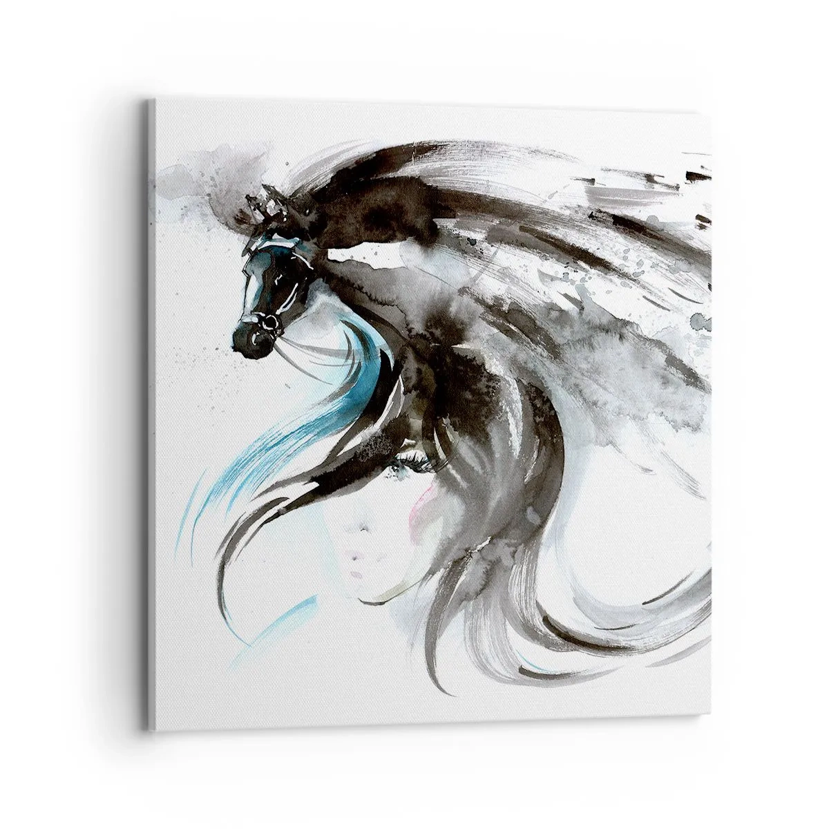 Canvas picture - Gallop of a Black Prince - 70x70 cm