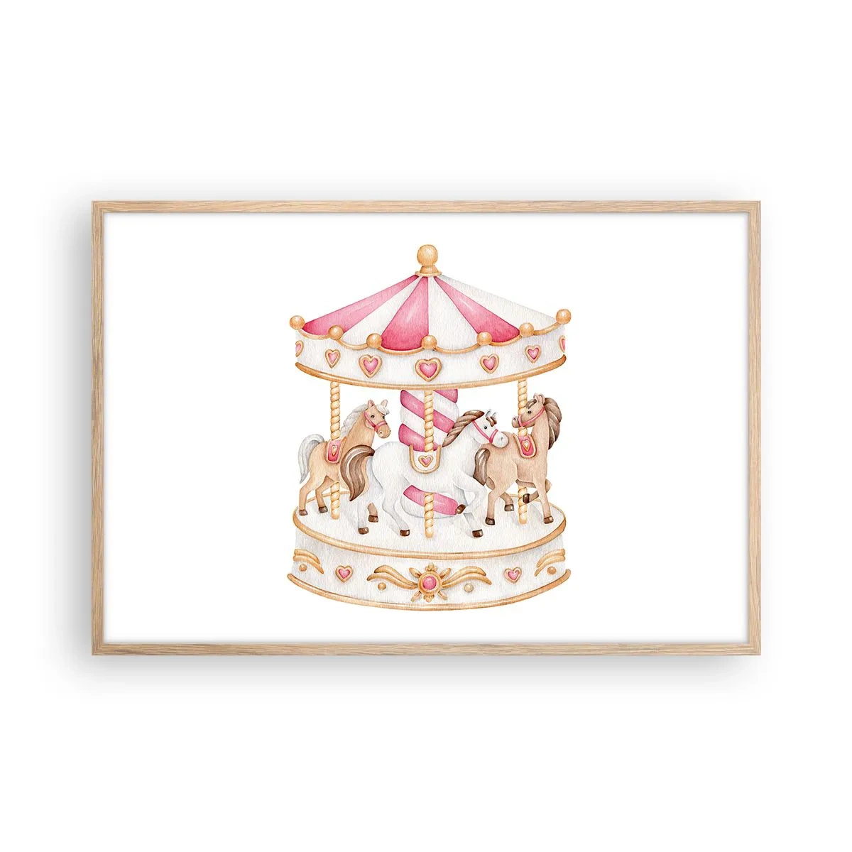 Poster in light oak frame - Sweet World of Childhood - 91x61 cm