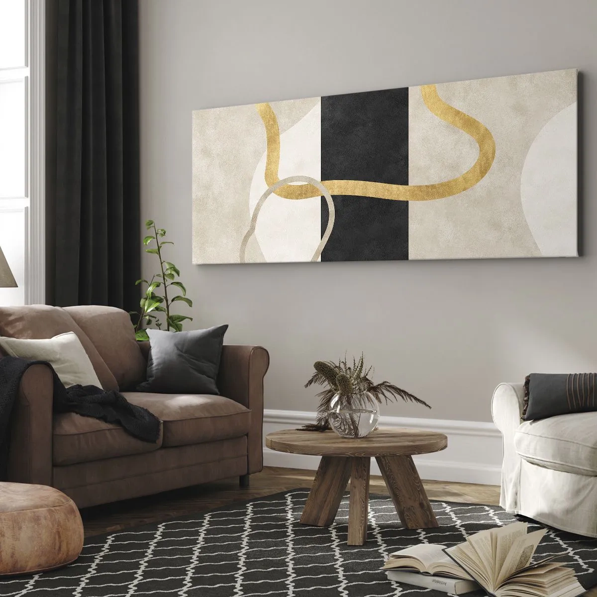 Canvas picture - Shapes in Loops - 90x30 cm