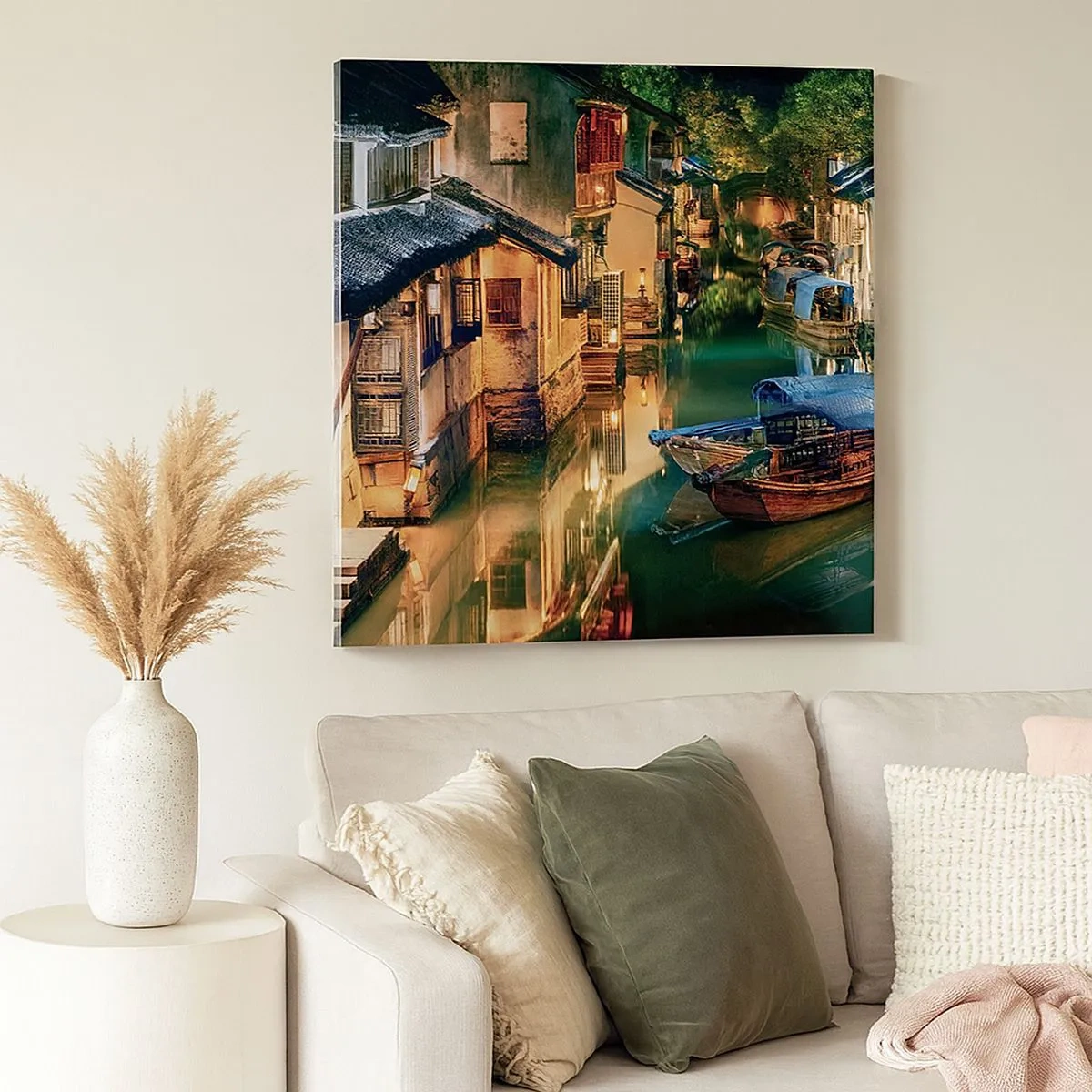 Canvas picture - Evening on a Chinese Street - 30x30 cm