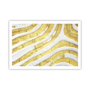 Poster - Composition in White and Gold - 91x61 cm