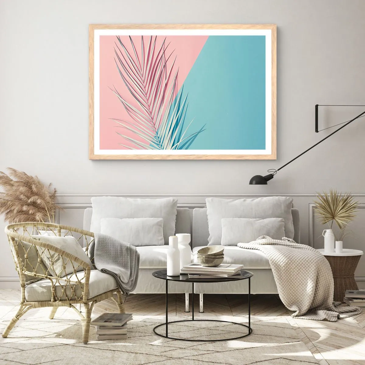 Poster in light oak frame - Tropical impression - 40x30 cm
