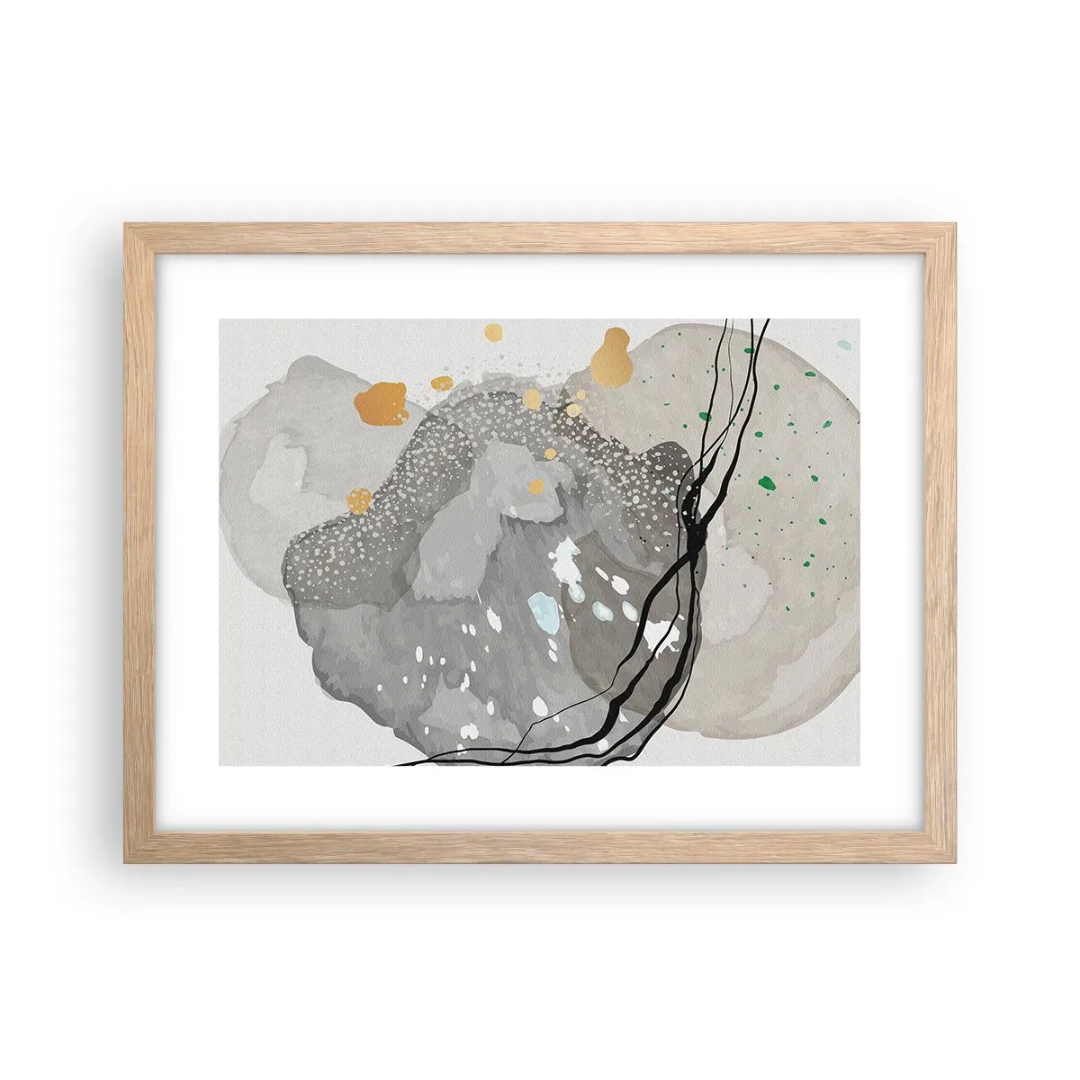 Poster in light oak frame - Organic Composition - 40x30 cm