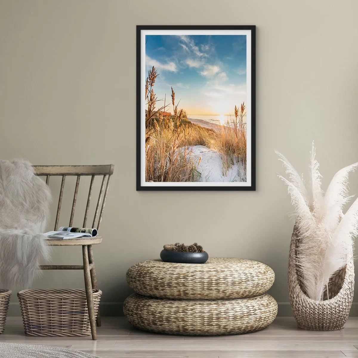 Poster in black frame - Northern Beach - 30x40 cm