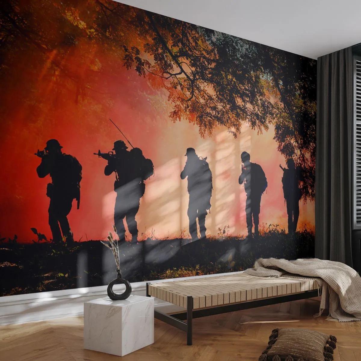 Custom Self-Adhesive Wallpaper Deluxe Sticker - ...All for One - Soldier, Weapon, Rifle