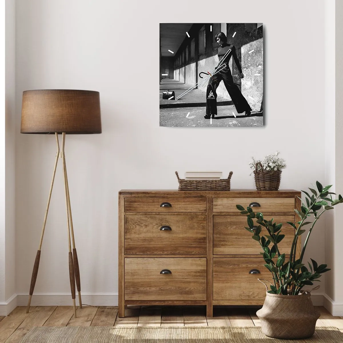 Wall clock - Clock on glass - City Chic - 40x40 cm