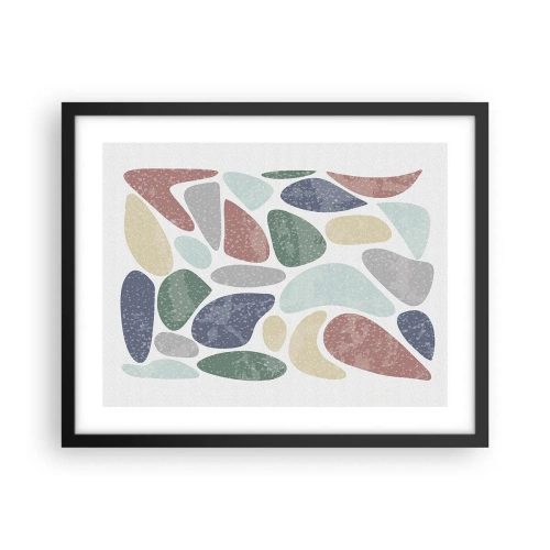 Poster in black frame - Mosaic of Powdered Colours - 50x40 cm