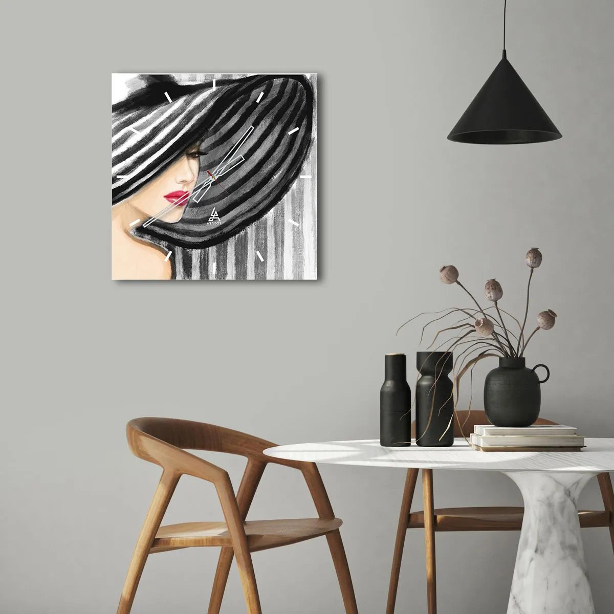 Wall clock - Clock on glass - Where Can I Find You? - 30x30 cm