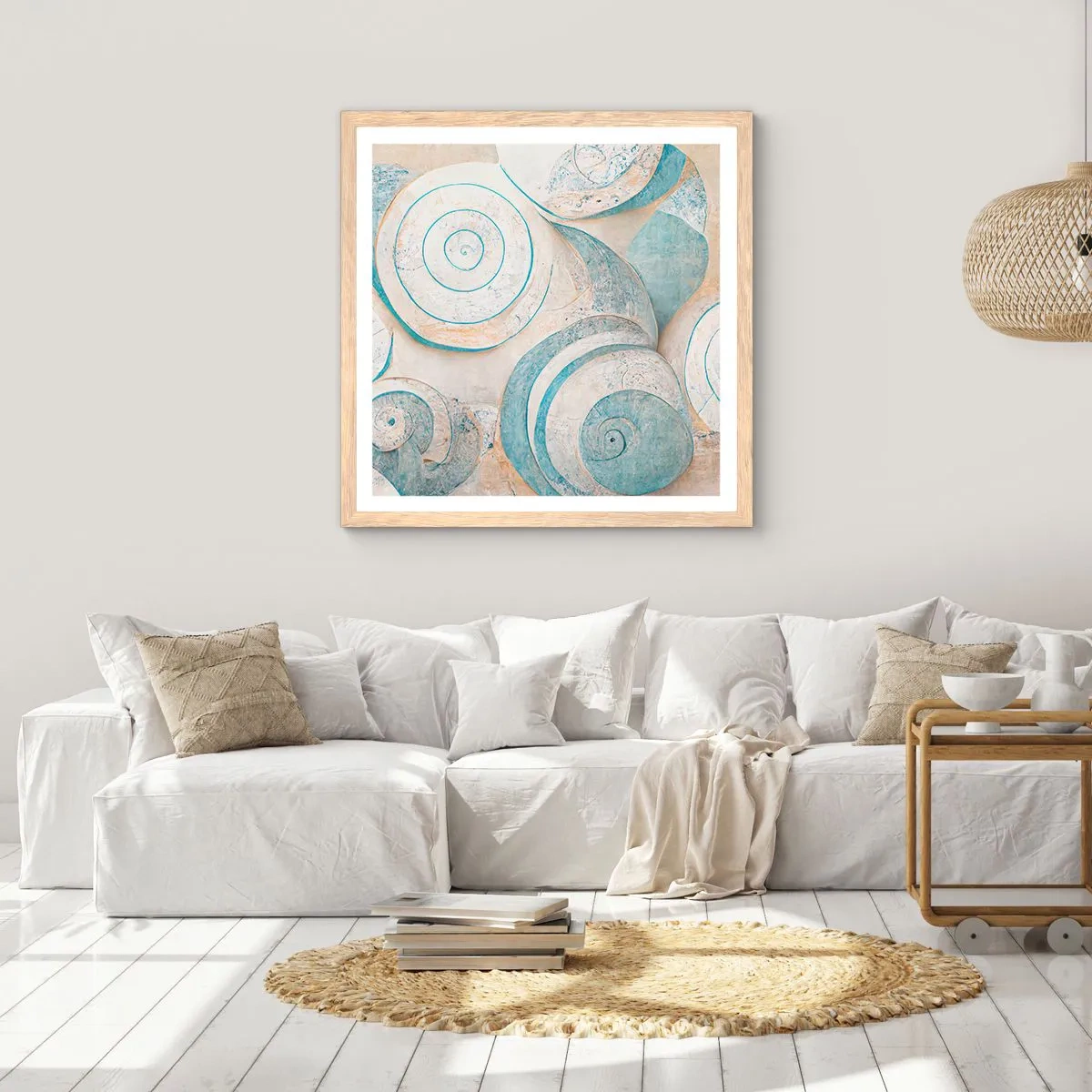 Poster in light oak frame - What Does a Shell Hide? - 50x50 cm