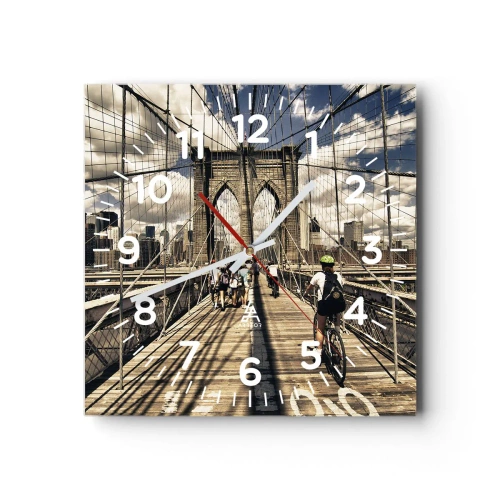 Wall clock - Clock on glass - Straight to the Heart of the City - 40x40 cm