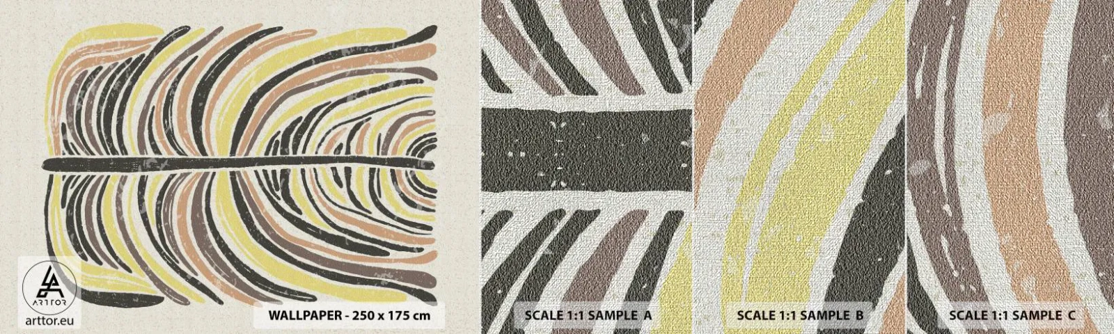 Photo Wallpaper Sample Premium Canvas - Abstract: Life to the Full - Boho, Minimalism, Pastel - 100x30 cm