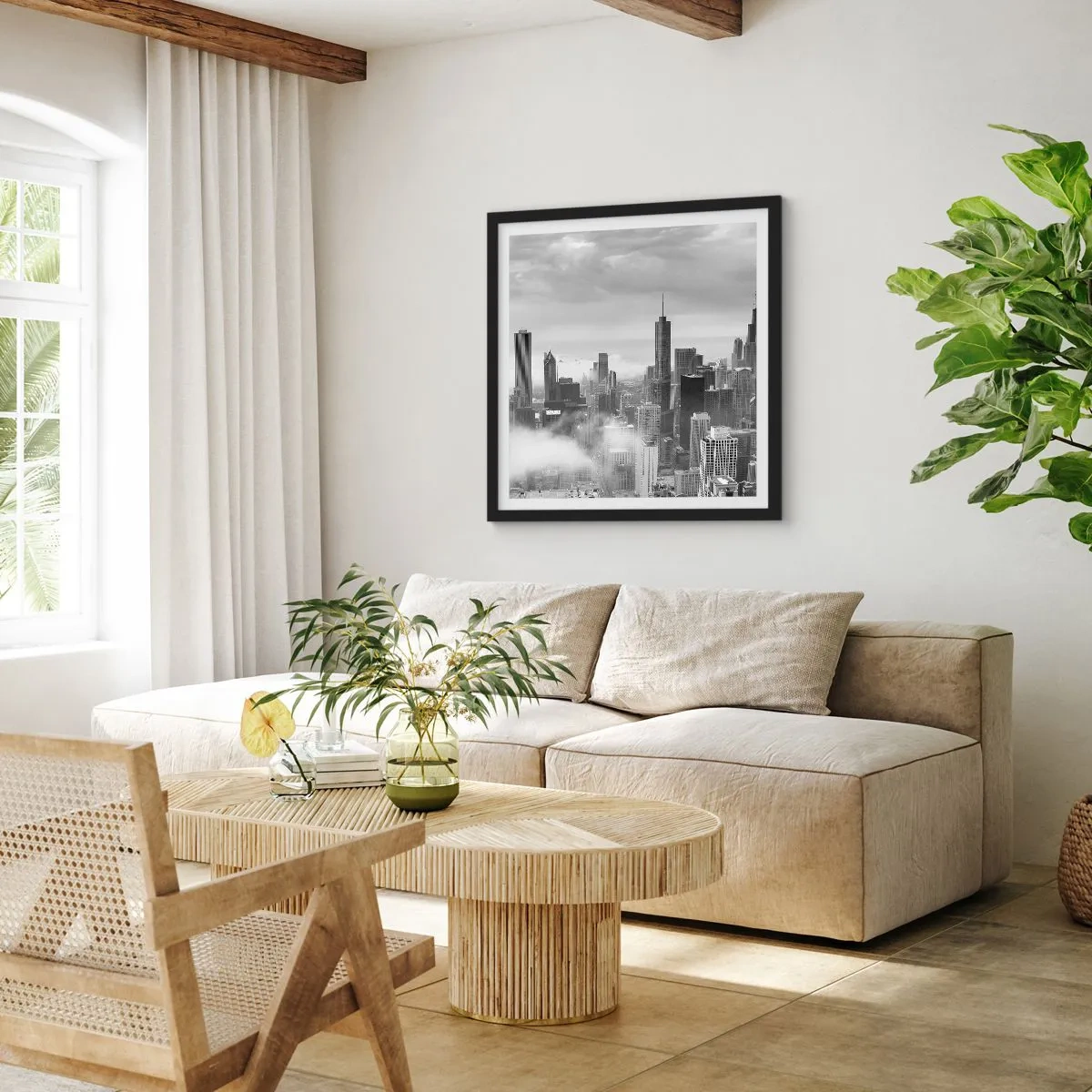 Poster in black frame - American Landscape - 30x30 cm