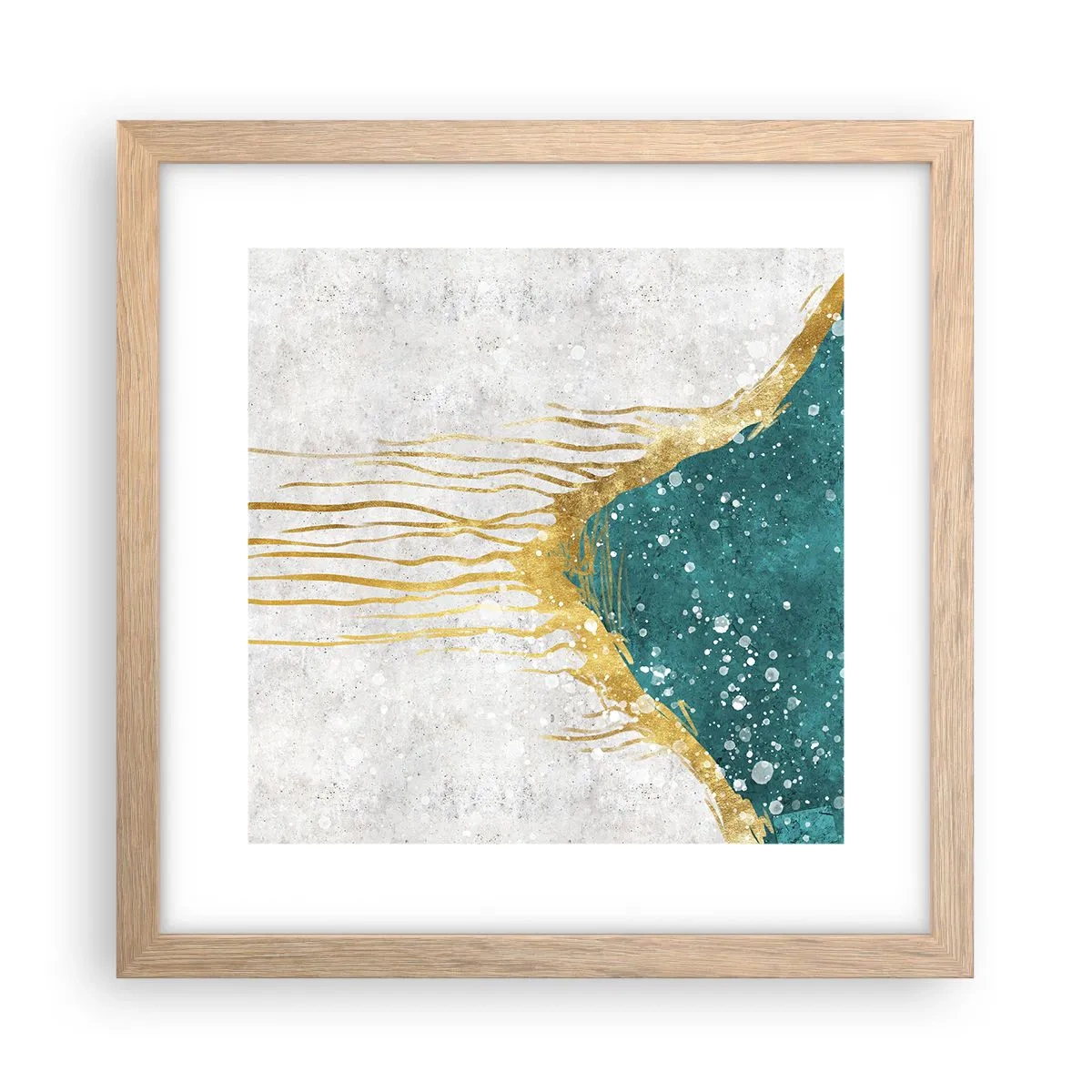 Poster in light oak frame - Golden Tide - 30x30 cm