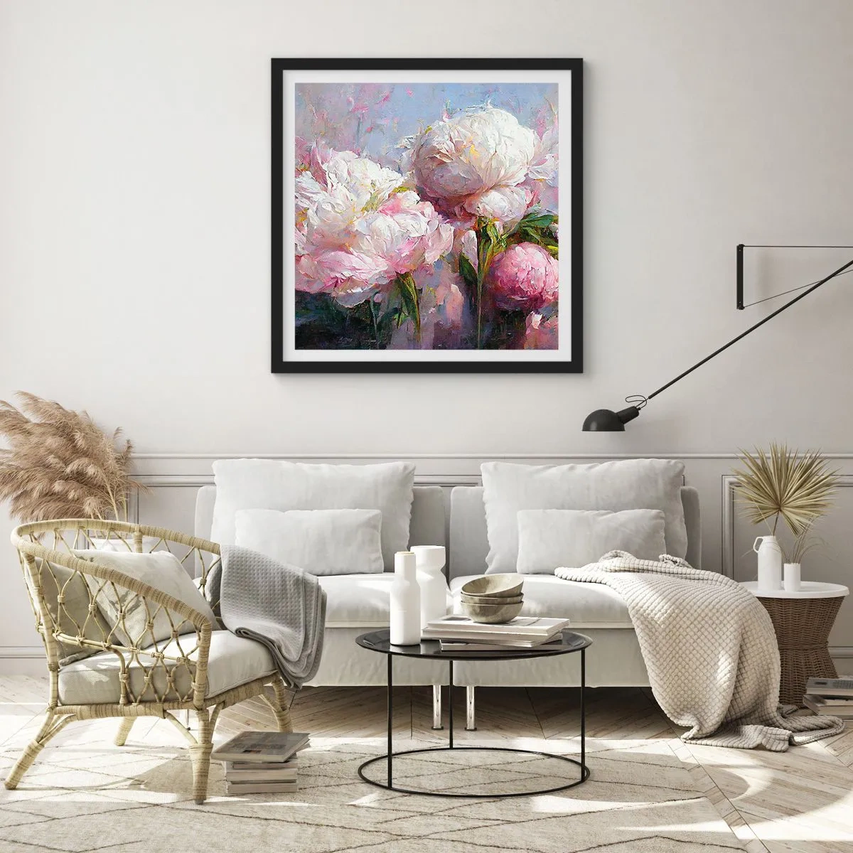 Poster in black frame - Bouquet Bubbling with Life - 50x50 cm