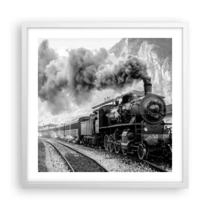 Poster in white frmae - Standing at the Station... - 50x50 cm
