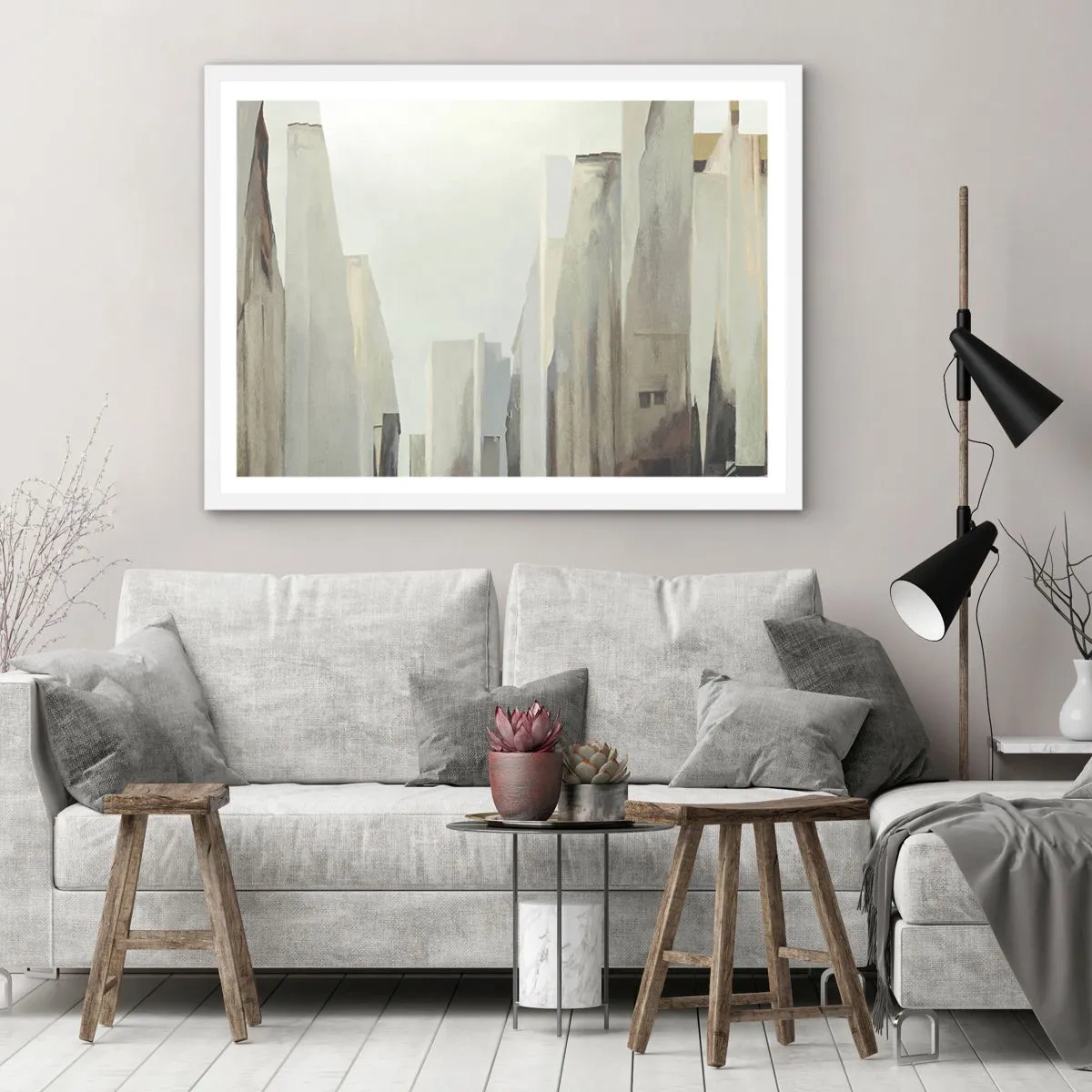 Poster in white frmae - Dream of a City - 40x30 cm