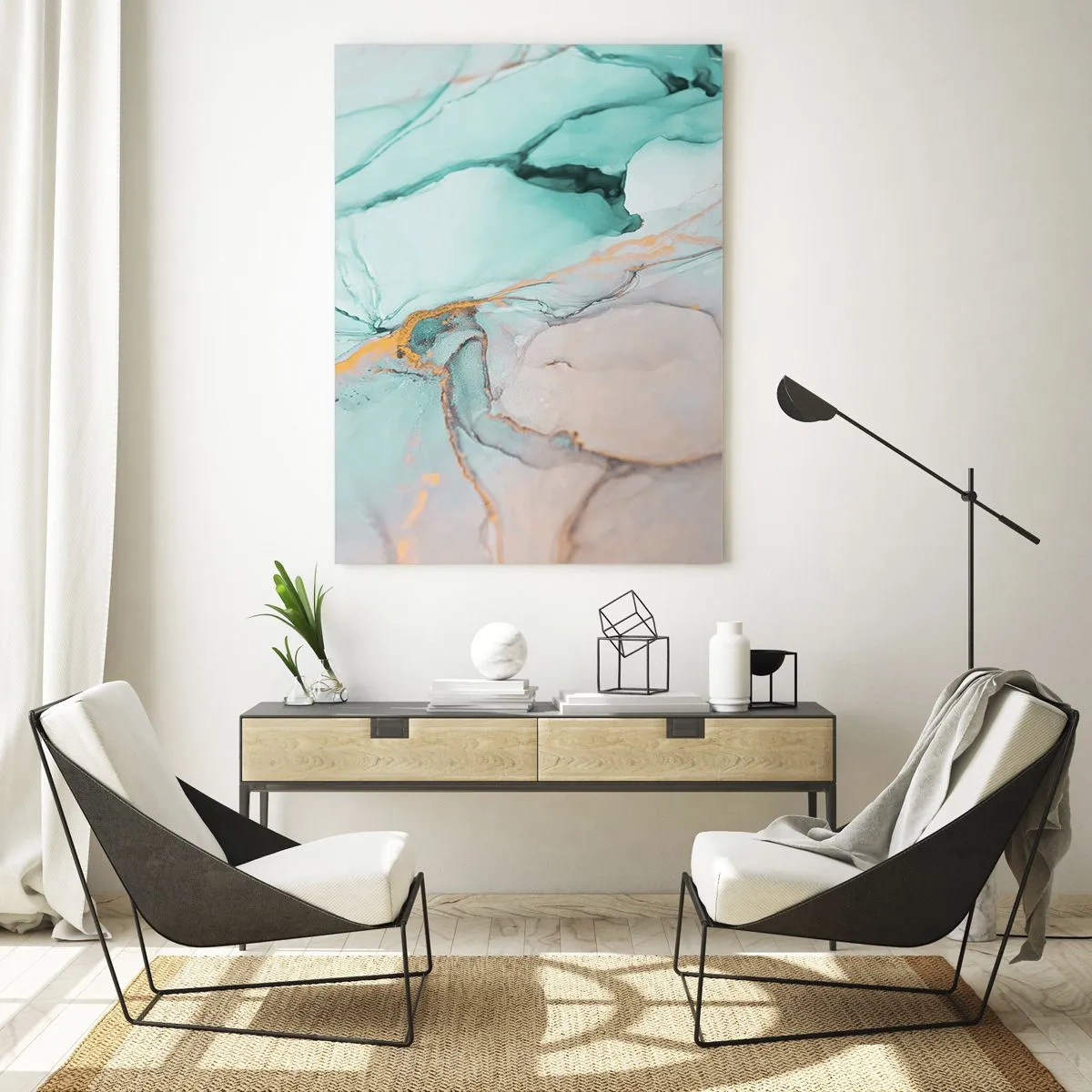 Glass picture - Dance of Shapes and Colours - 50x70 cm