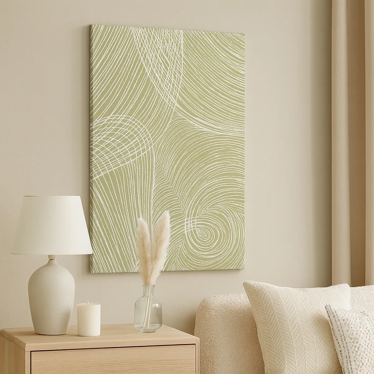Canvas picture - Intricate Abstract in White - 50x70 cm