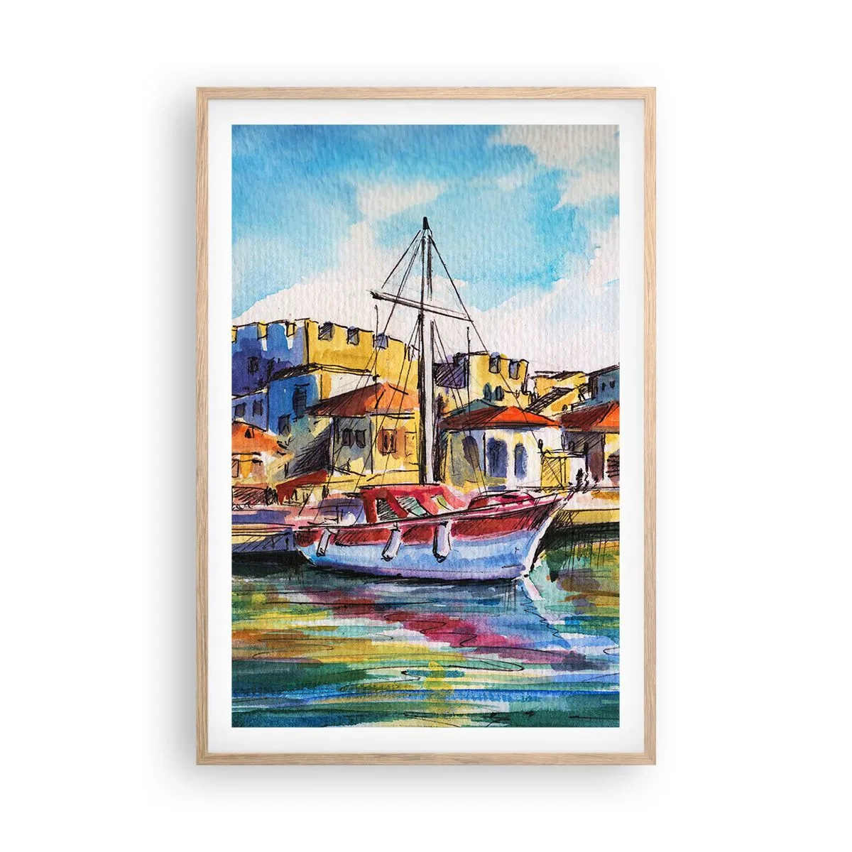 Poster in light oak frame - Rainbow Afternoon - 61x91 cm