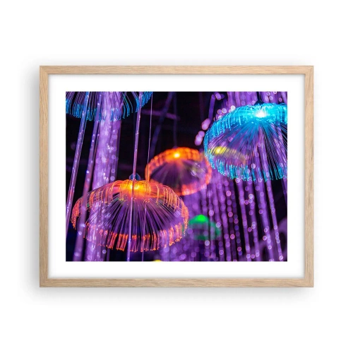 Poster in light oak frame - Light Fountain - 50x40 cm