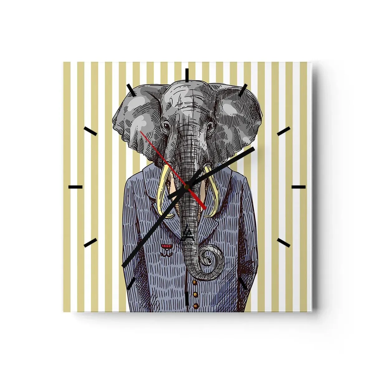 Wall clock - Clock on glass - Elegant By Nature - 30x30 cm