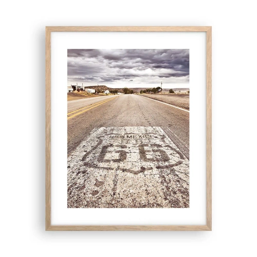 Poster in light oak frame - Mother Road - American Legend - 40x50 cm