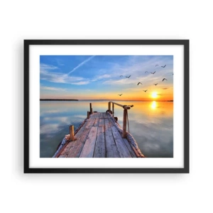 Poster in black frame - Walk towards the Sun - 50x40 cm