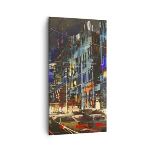 Canvas picture - Evening Street Bustle - 55x100 cm