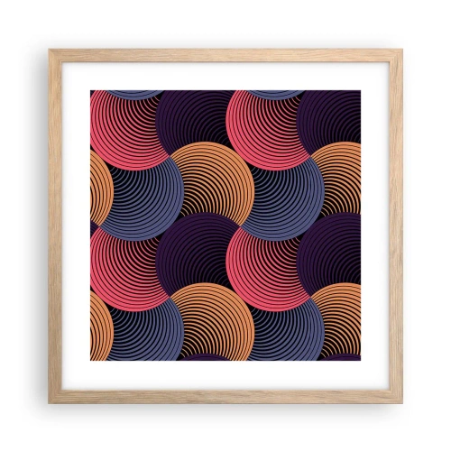 Poster in light oak frame - In a Circular Rhythm - 40x40 cm