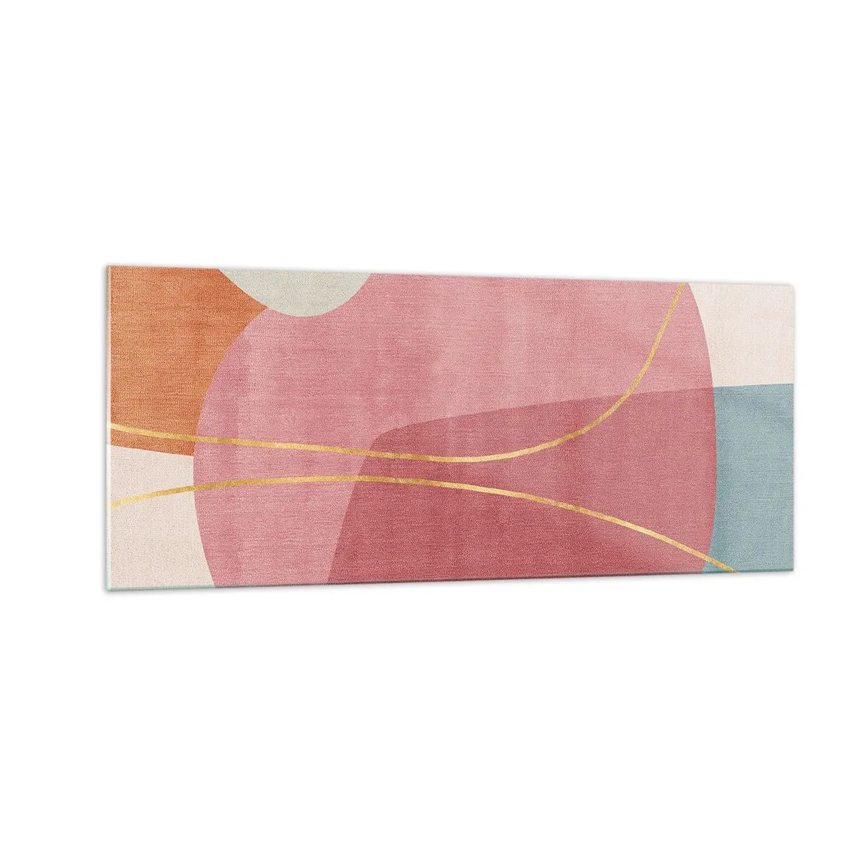Glass picture - Pastel Composition with a Golden Note - 100x40 cm