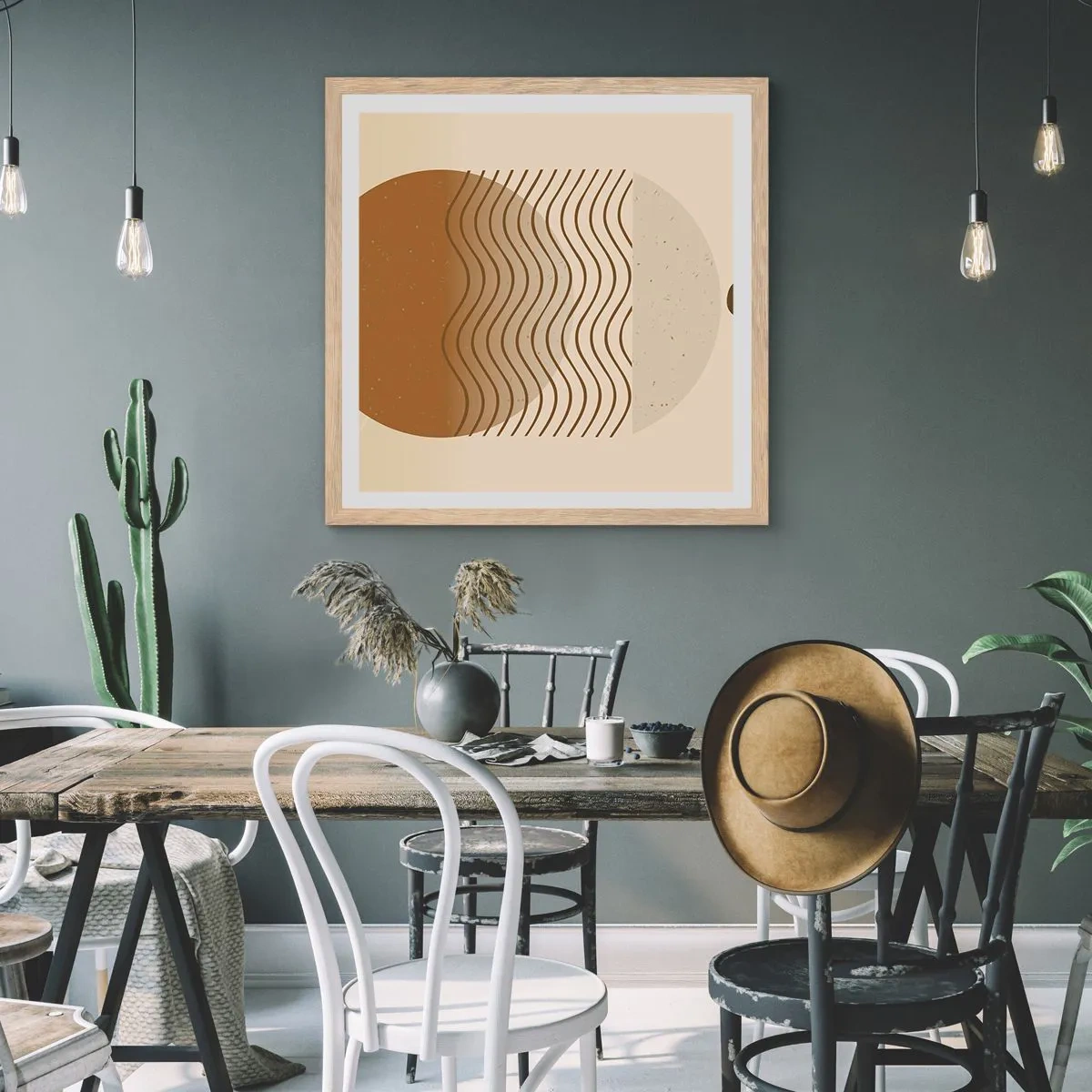 Poster in light oak frame - About the Origin of Geometrical Figures - 30x30 cm