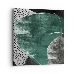 Canvas picture - Colourful Abstract with a Golden Petal - 40x40 cm