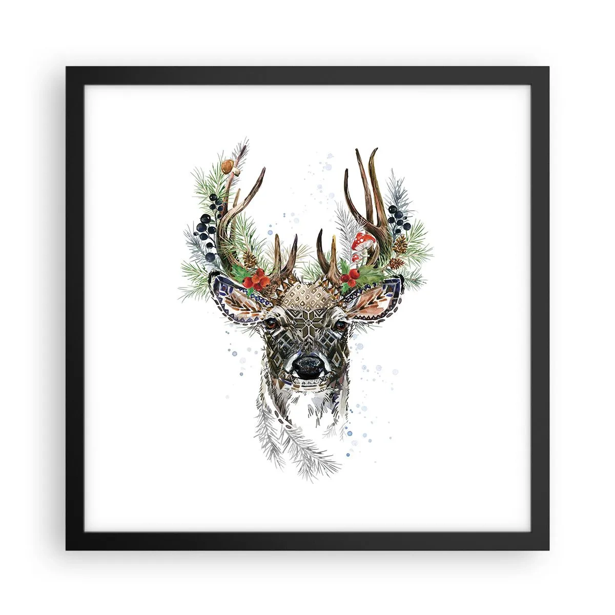 Poster in black frame - In Christmas Attire - 40x40 cm