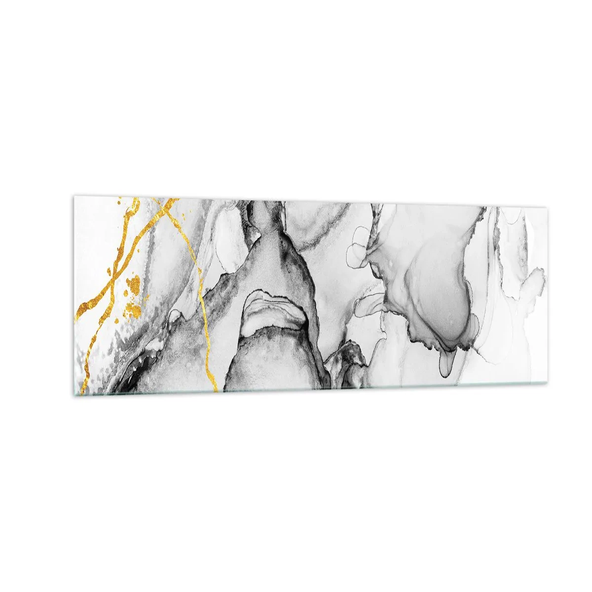 Glass picture - Composition with a Golden Motif - 140x50 cm